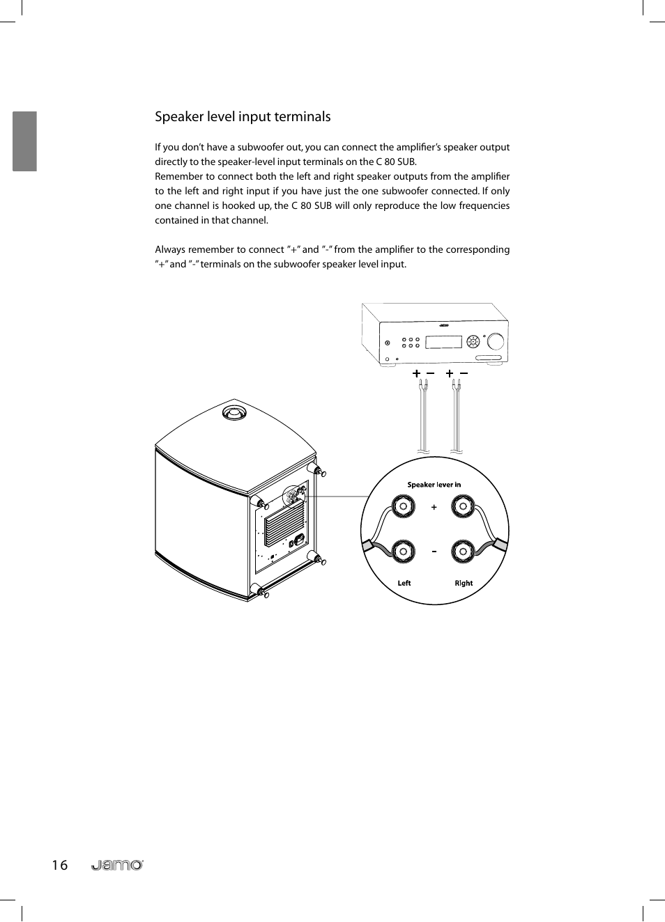 1 6 speaker level input terminals | JAMO C 803 User Manual | Page 15 / 183