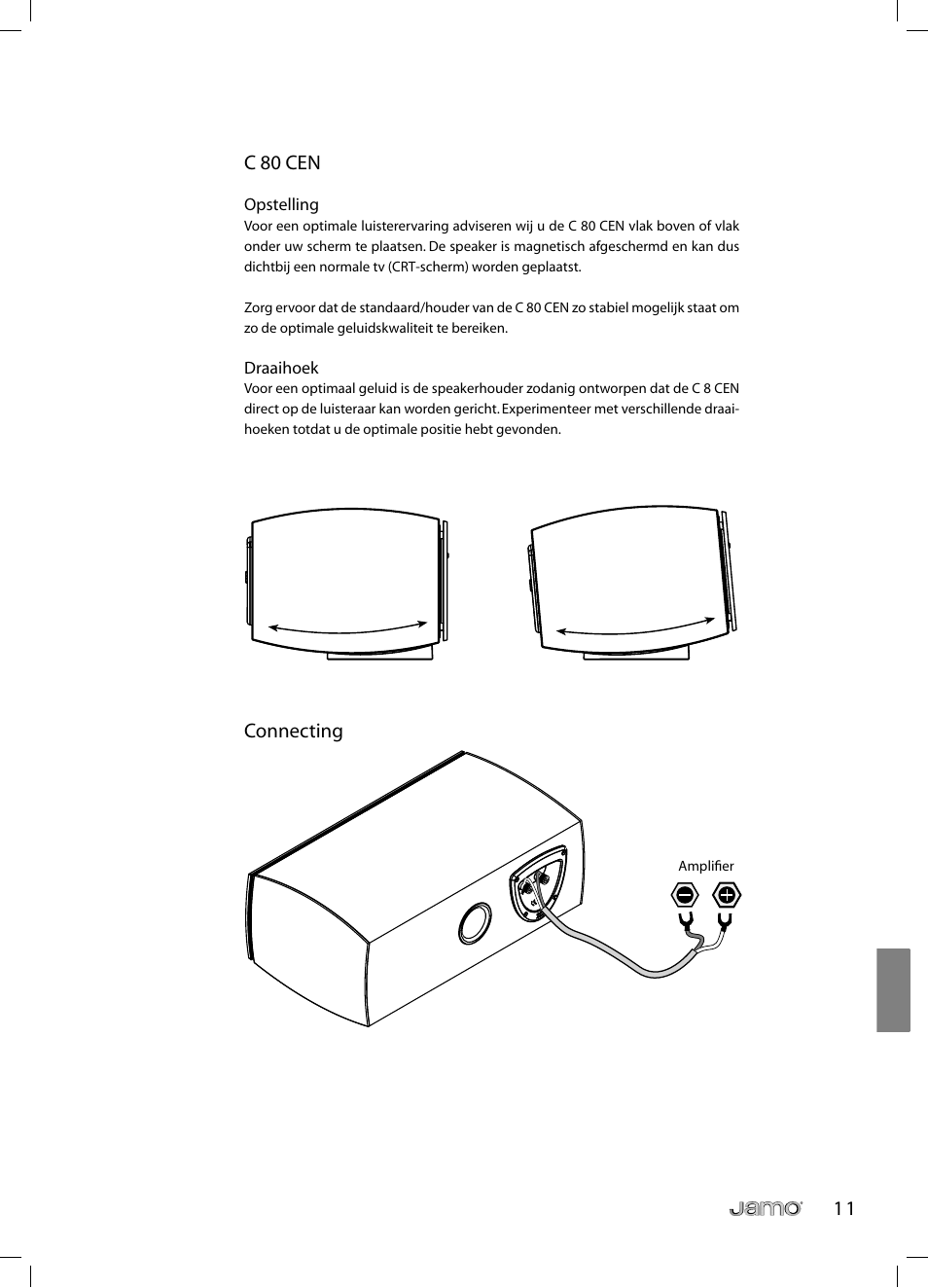 1 1 c 80 cen, Connecting | JAMO C 803 User Manual | Page 154 / 183