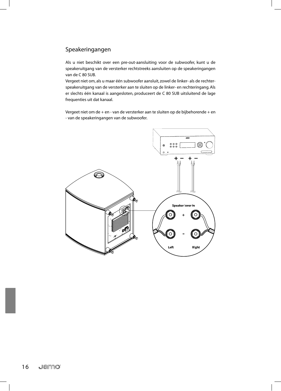 1 6 speakeringangen | JAMO C 803 User Manual | Page 159 / 183