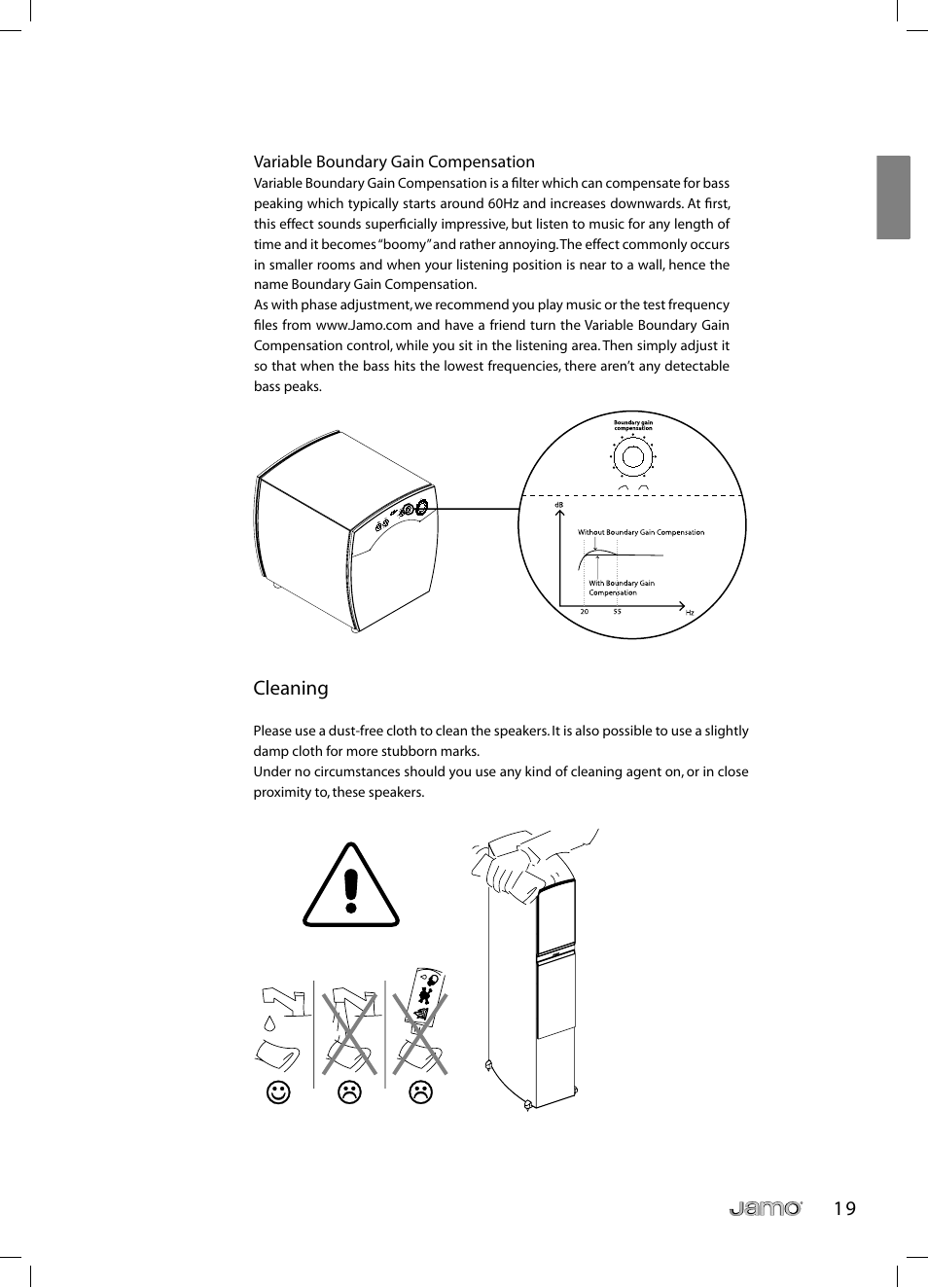 Cleaning | JAMO C 803 User Manual | Page 18 / 183