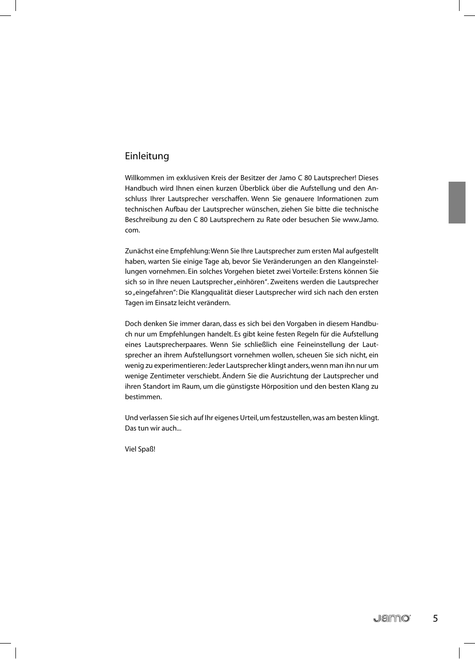 5einleitung | JAMO C 803 User Manual | Page 40 / 183