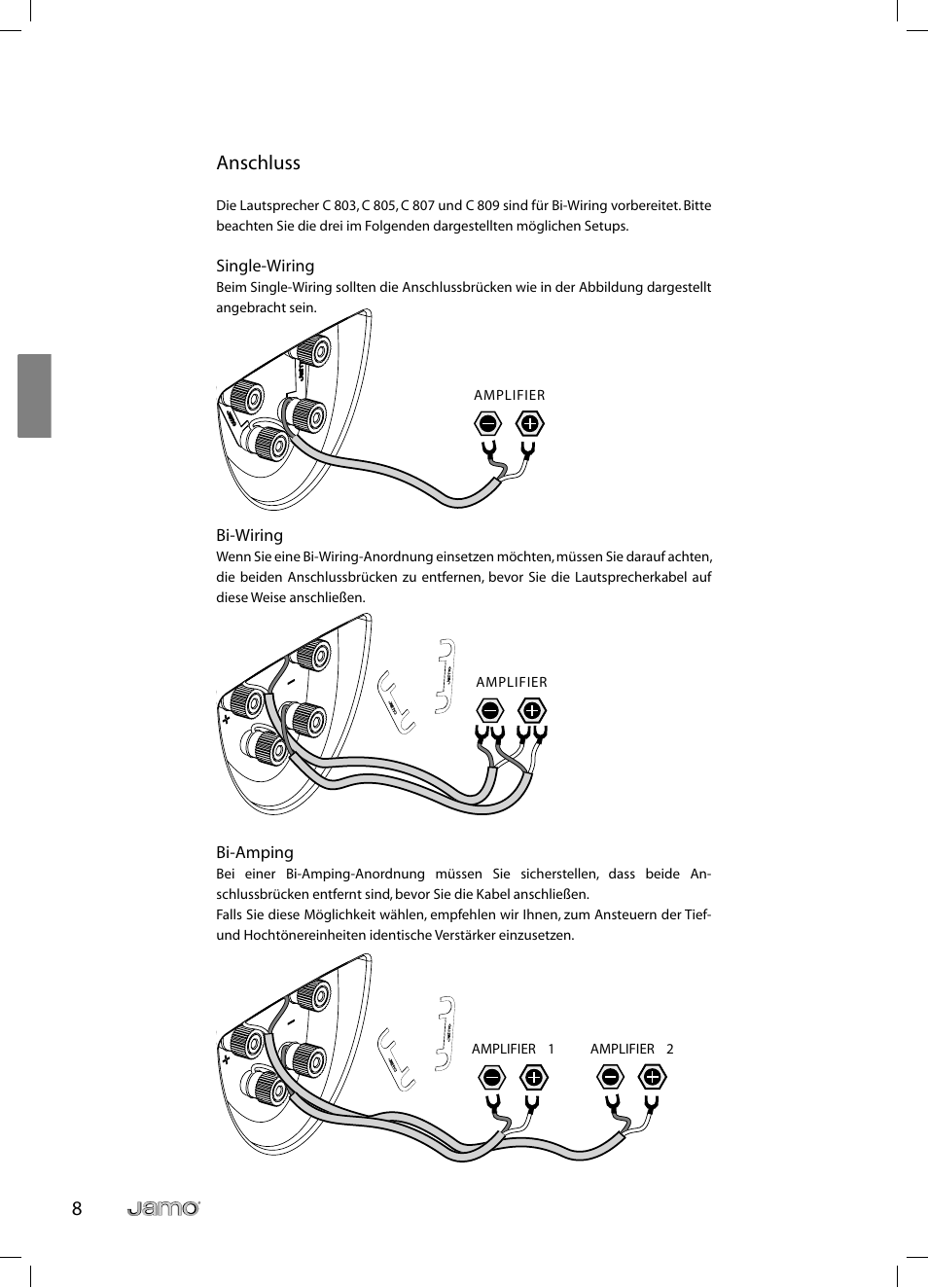8anschluss | JAMO C 803 User Manual | Page 43 / 183