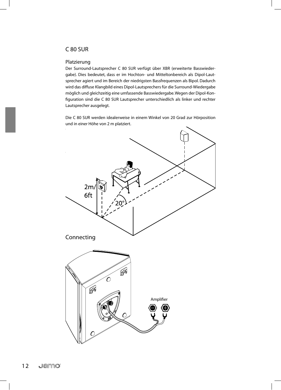 1 2 c 80 sur, Connecting | JAMO C 803 User Manual | Page 47 / 183
