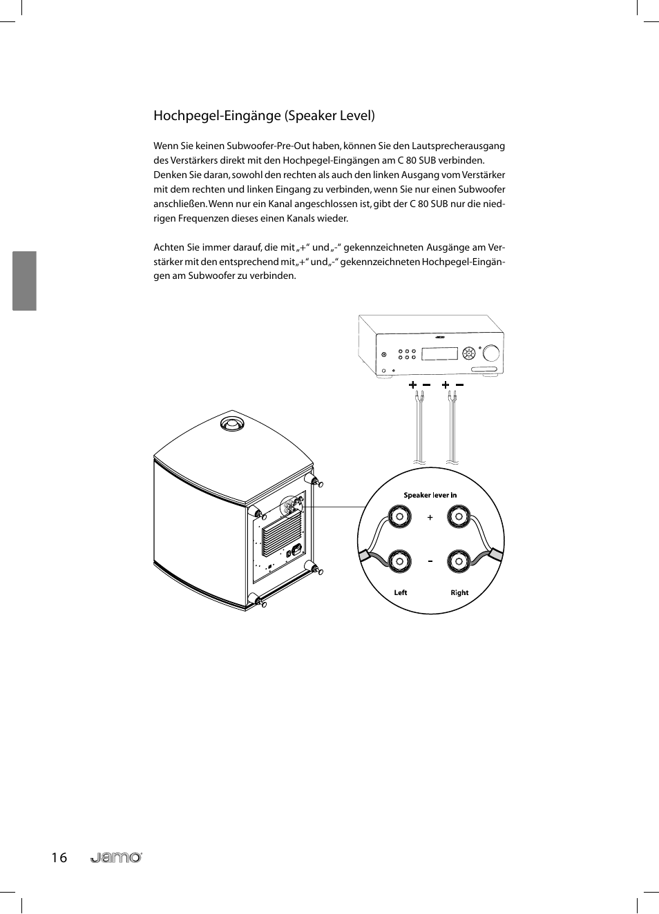 1 6 hochpegel-eingänge (speaker level) | JAMO C 803 User Manual | Page 51 / 183