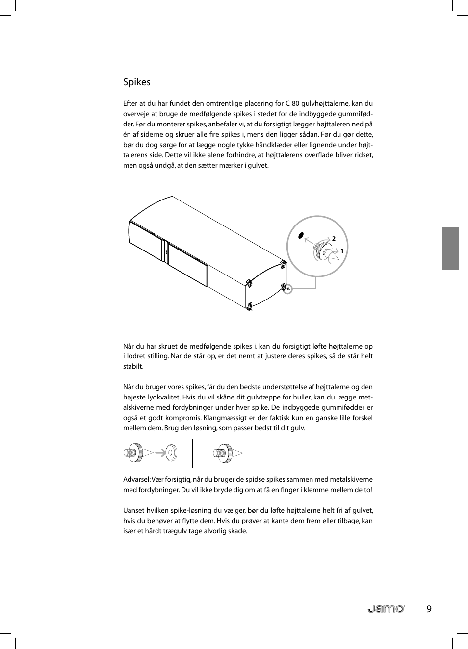 9spikes | JAMO C 803 User Manual | Page 62 / 183