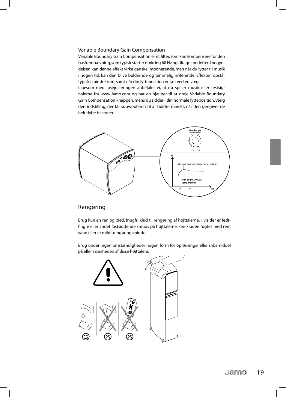 Rengøring | JAMO C 803 User Manual | Page 72 / 183