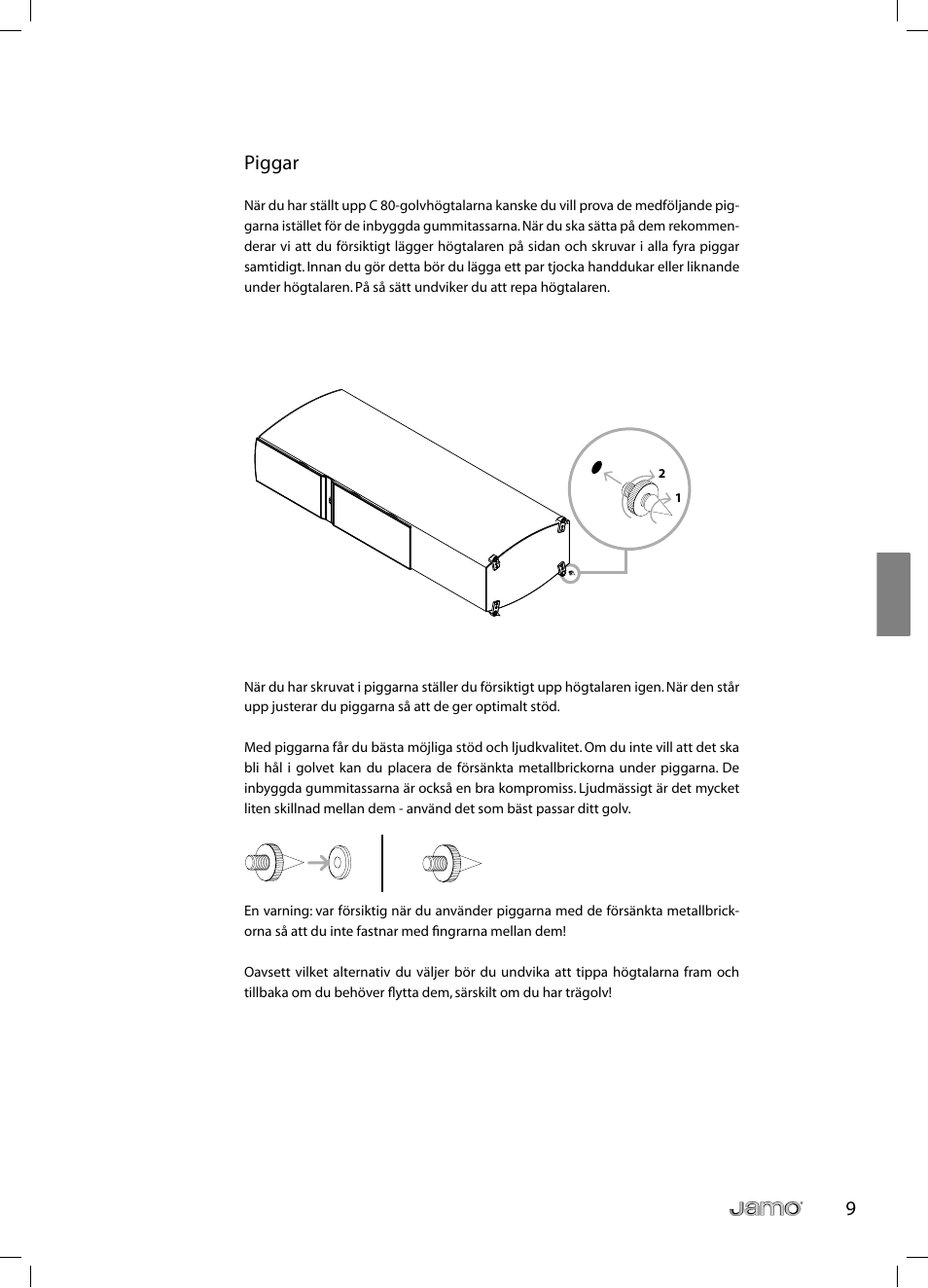 9piggar | JAMO C 803 User Manual | Page 80 / 183