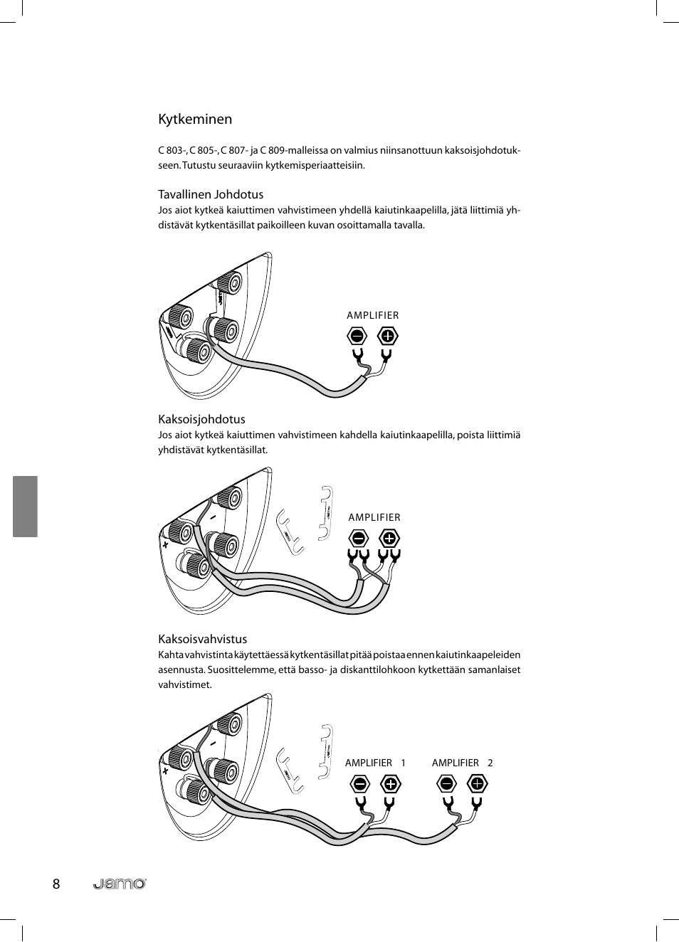 8kytkeminen | JAMO C 803 User Manual | Page 97 / 183