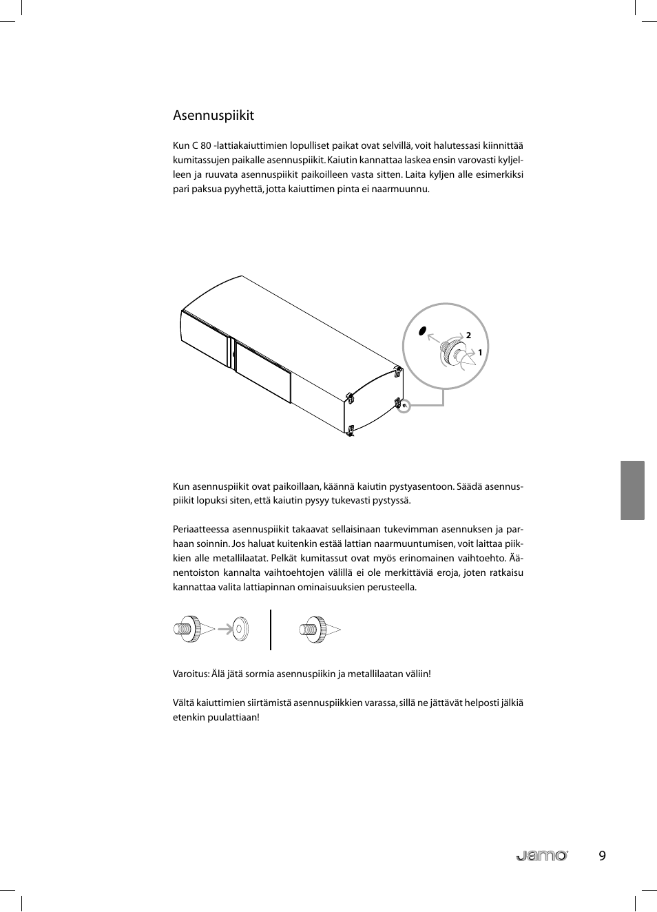 9asennuspiikit | JAMO C 803 User Manual | Page 98 / 183
