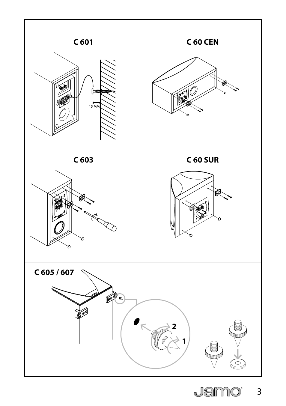 JAMO C 603 User Manual | Page 3 / 18