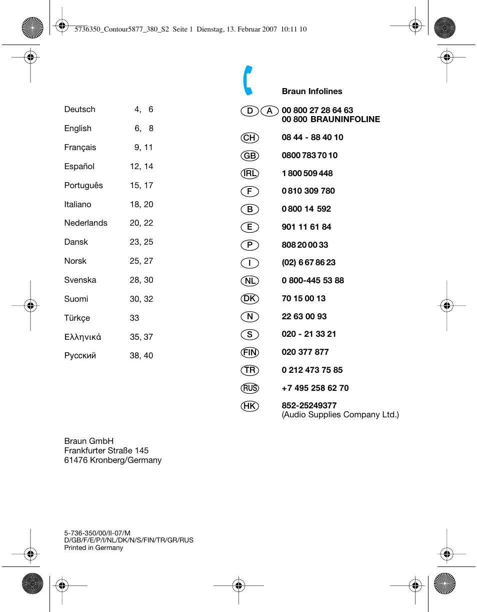 Braun 350 User Manual | Page 2 / 42