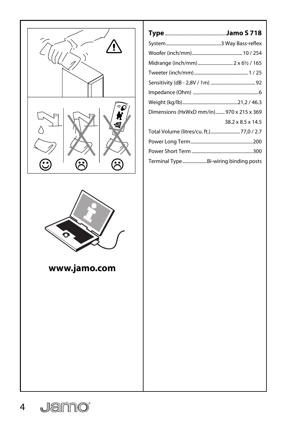 JAMO S 718 User Manual | Page 4 / 14