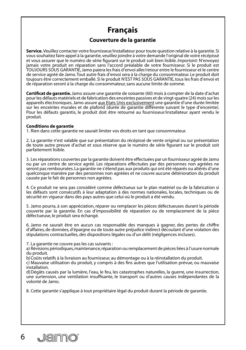 6français | JAMO S 718 User Manual | Page 6 / 14