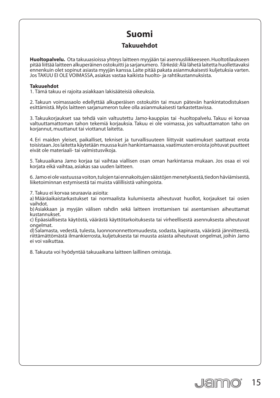 15 suomi | JAMO S 428 HCS 3 User Manual | Page 15 / 20