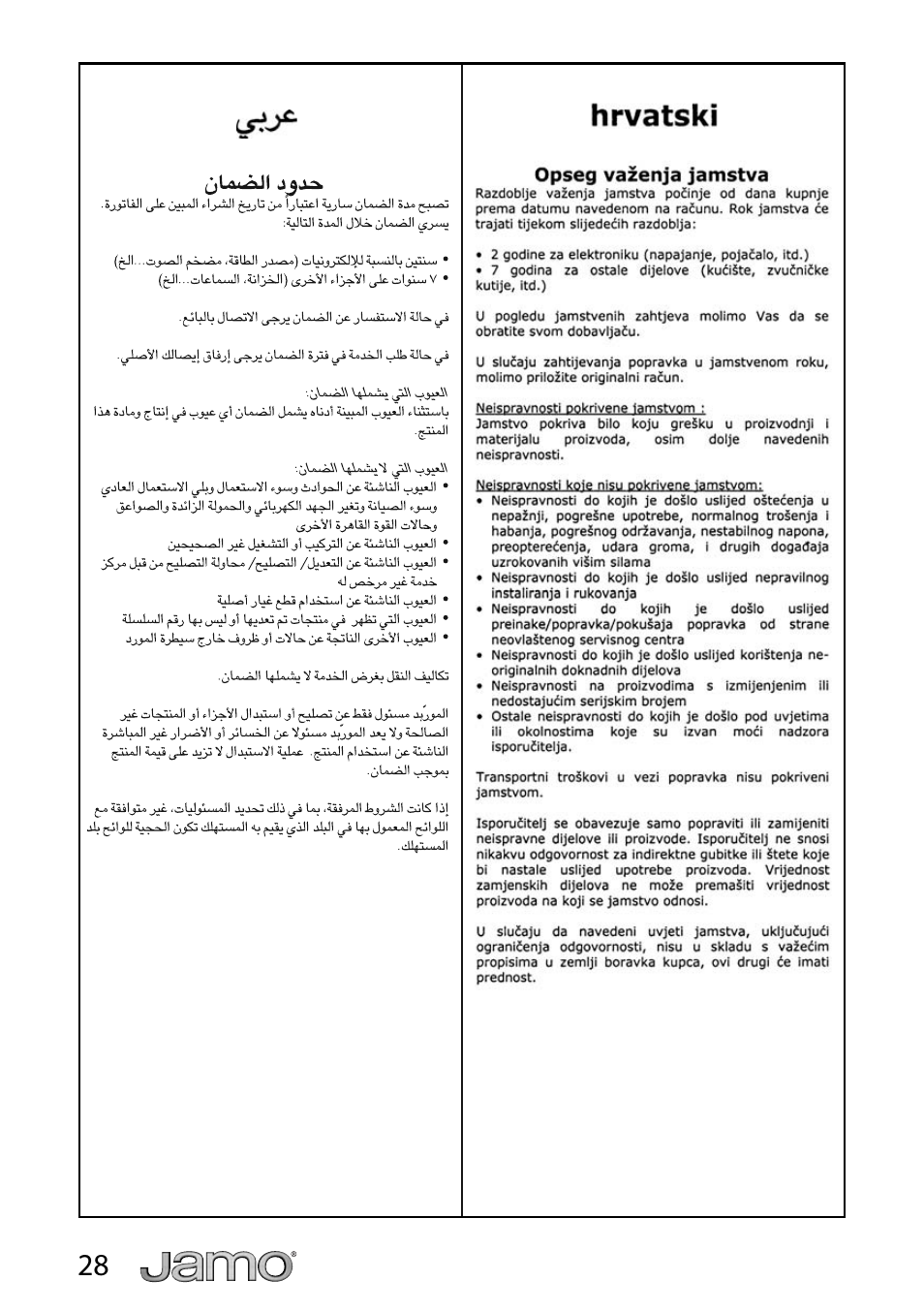 JAMO A 320 User Manual | Page 28 / 29