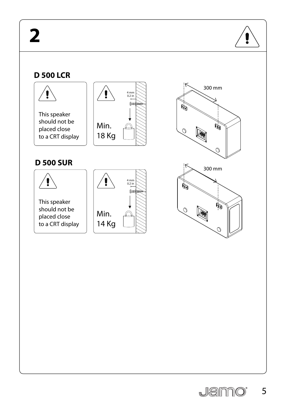 D 500 lcr | JAMO D 500 LCR User Manual | Page 5 / 21