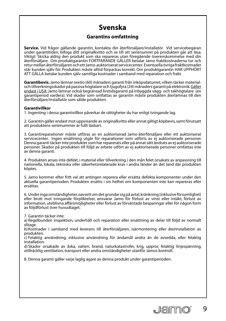 9svenska | JAMO Graphic User Manual | Page 9 / 14