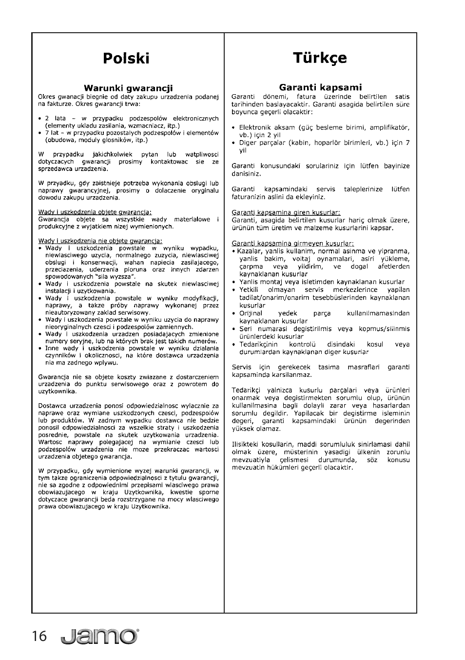 JAMO A 500 User Manual | Page 14 / 18