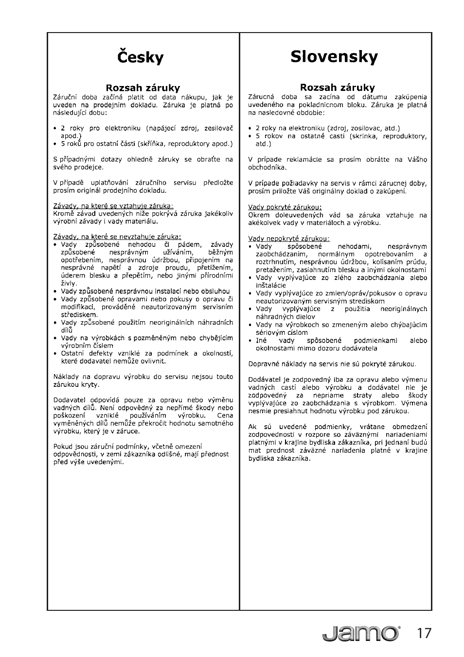JAMO A 500 User Manual | Page 15 / 18