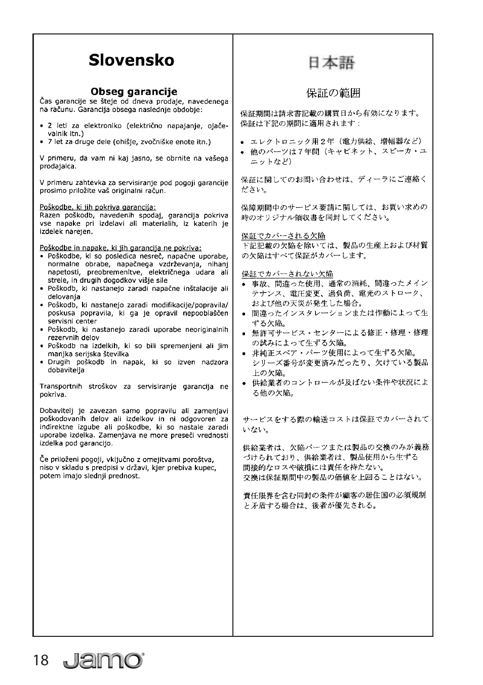 JAMO A 500 User Manual | Page 16 / 18