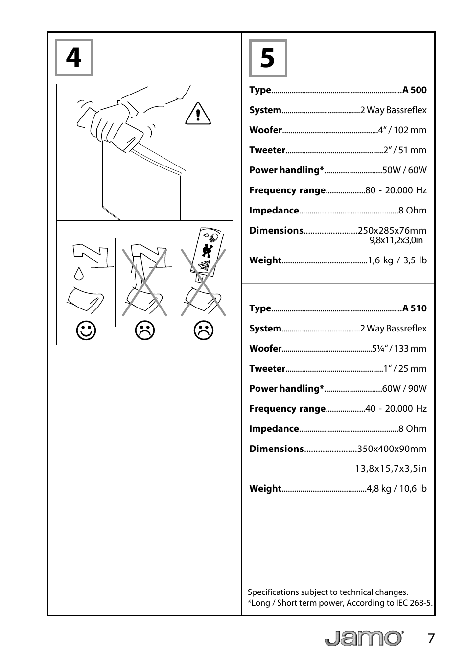 JAMO A 500 User Manual | Page 5 / 18