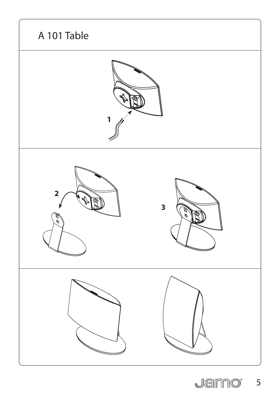 A 101 table | JAMO A 101 HCS 5 User Manual | Page 5 / 24