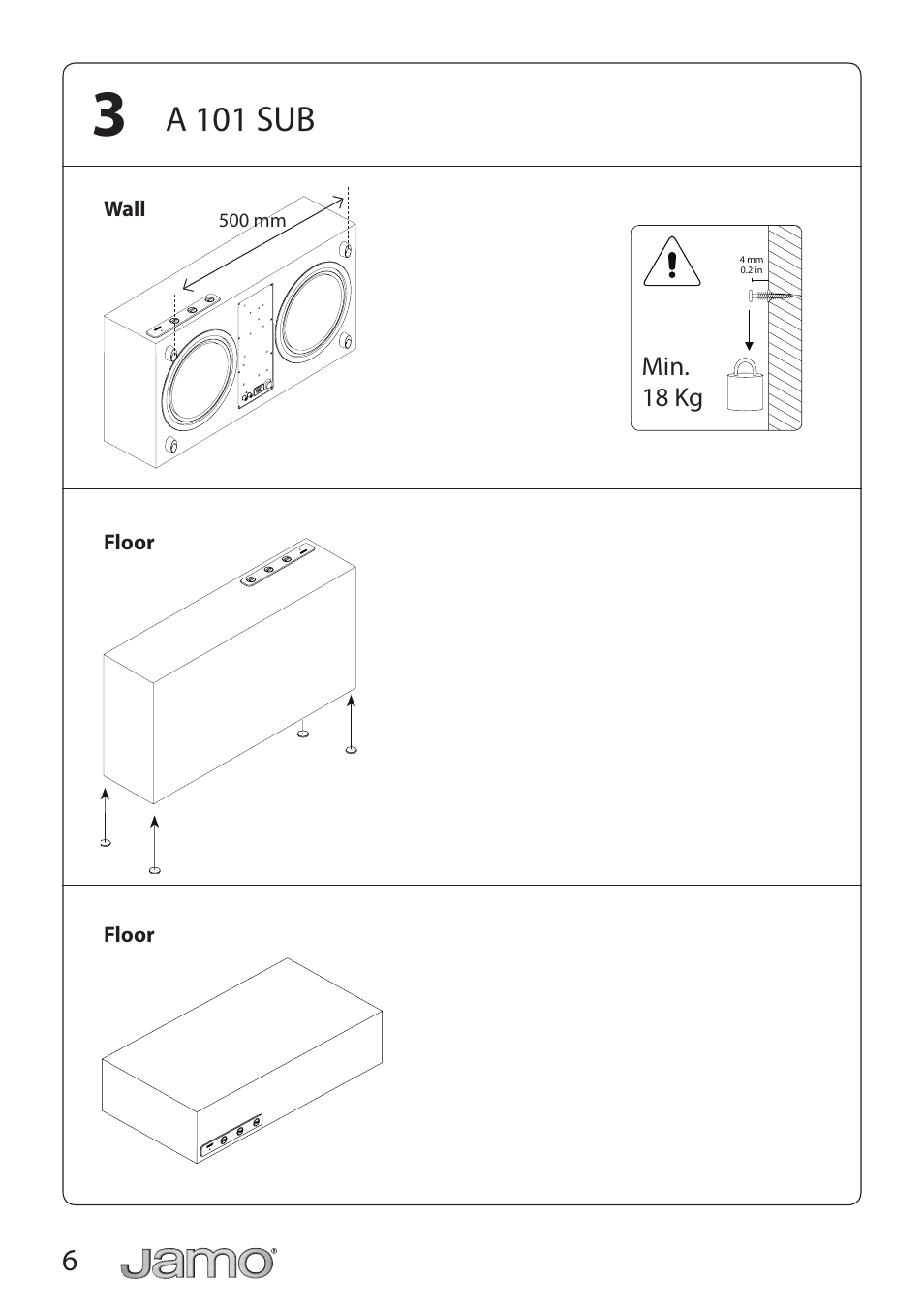 A 101 sub | JAMO A 101 HCS 5 User Manual | Page 6 / 24