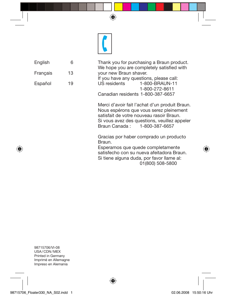 Braun 320 User Manual | Page 2 / 23