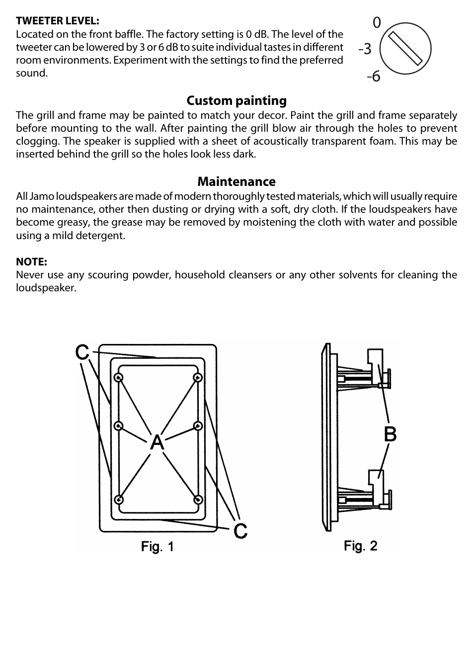 Custom painting, Maintenance | JAMO 660CS User Manual | Page 3 / 4