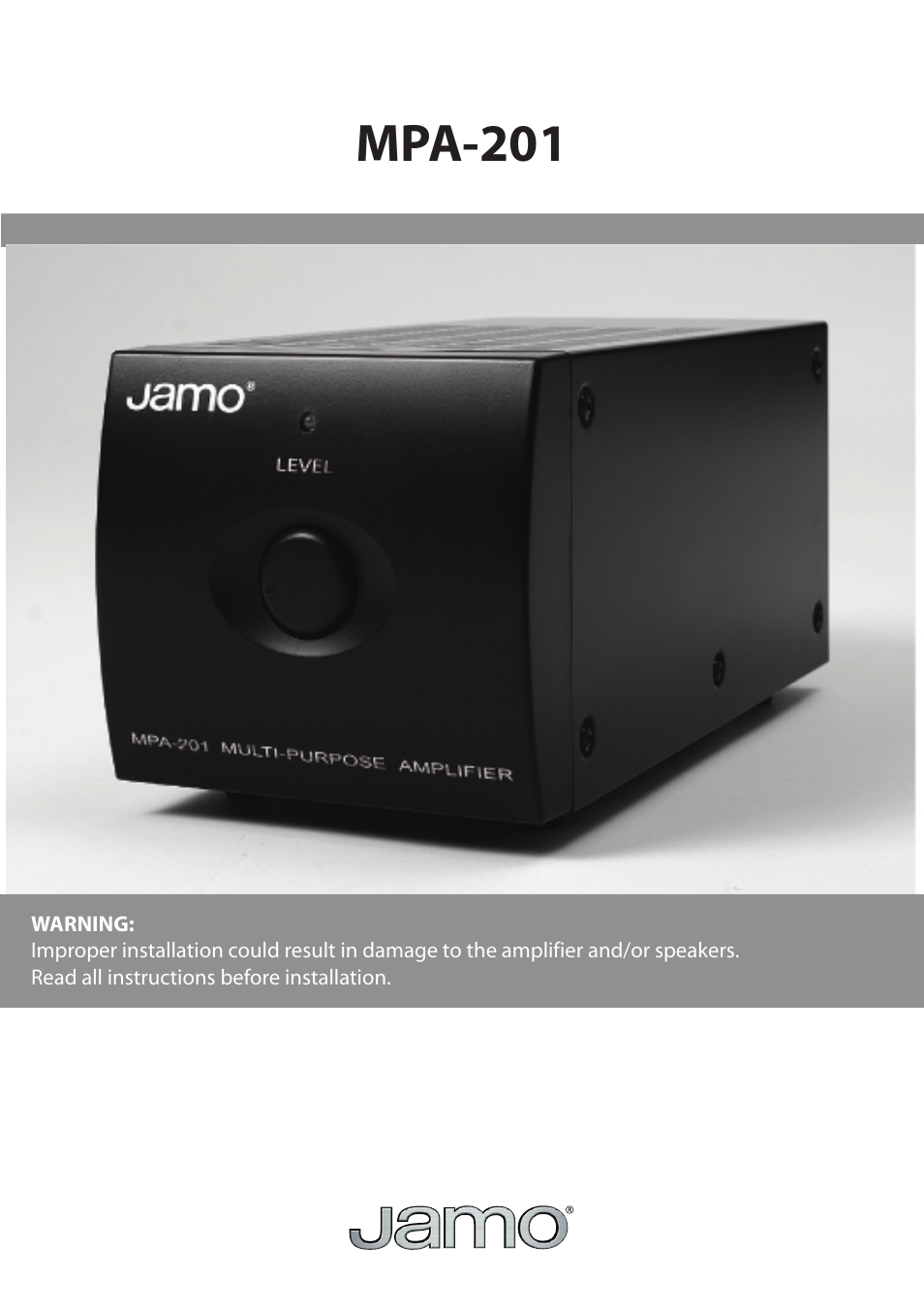 JAMO MPA-201 User Manual | 16 pages