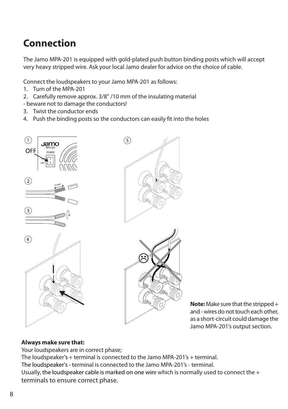 Connection | JAMO MPA-201 User Manual | Page 8 / 16