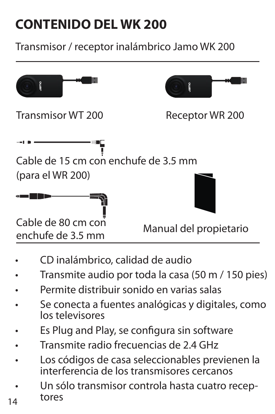 JAMO WK 200 User Manual | Page 14 / 72