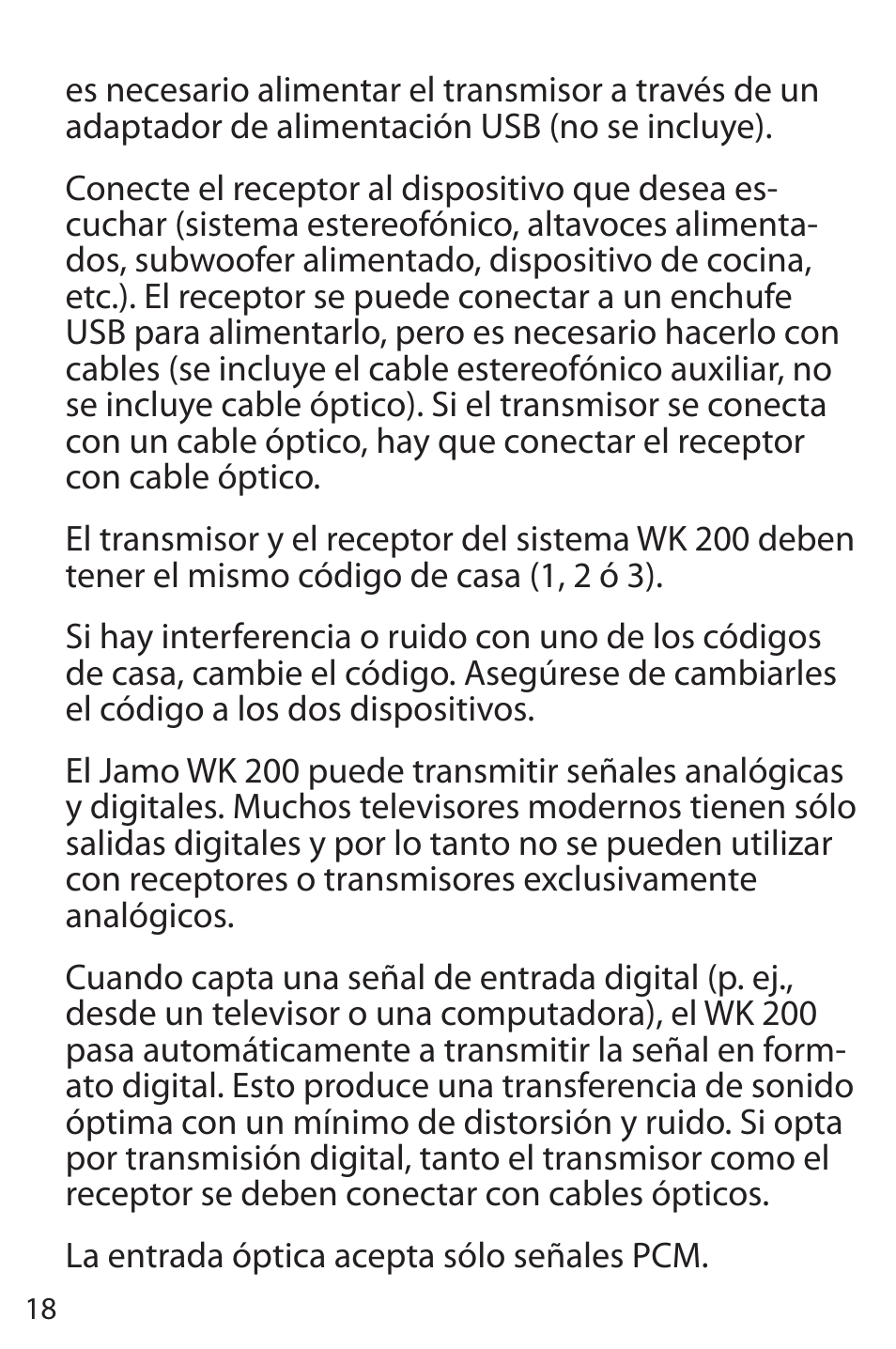 JAMO WK 200 User Manual | Page 18 / 72