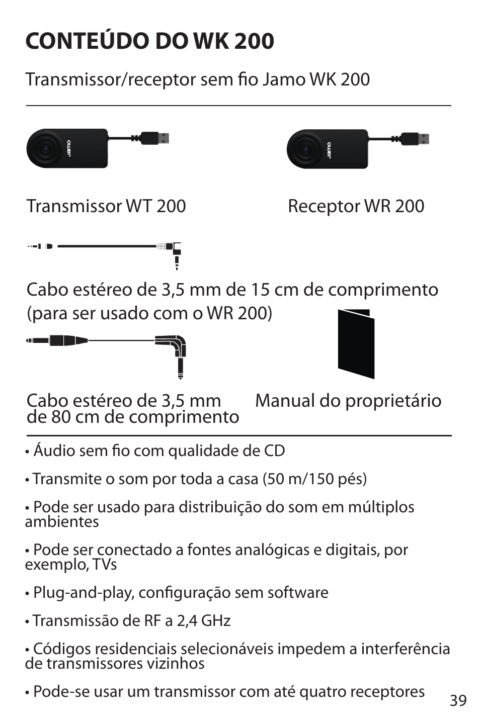 Conteúdo do wk 200 | JAMO WK 200 User Manual | Page 39 / 72
