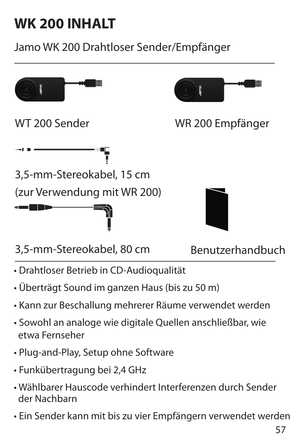 Wk 200 inhalt | JAMO WK 200 User Manual | Page 57 / 72