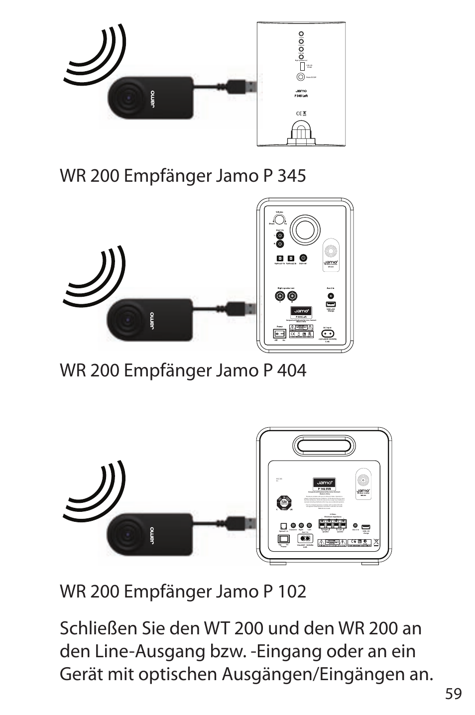 Wk 200 - einrichtung | JAMO WK 200 User Manual | Page 59 / 72