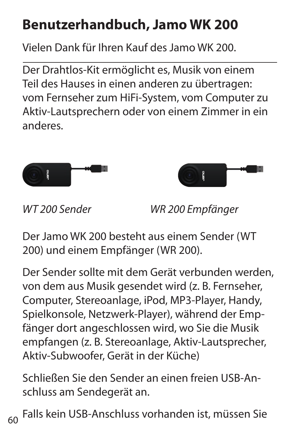 Benutzerhandbuch, jamo wk 200 | JAMO WK 200 User Manual | Page 60 / 72