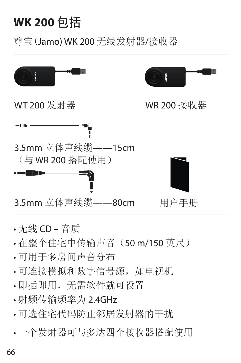 Wk 200 包括 | JAMO WK 200 User Manual | Page 66 / 72