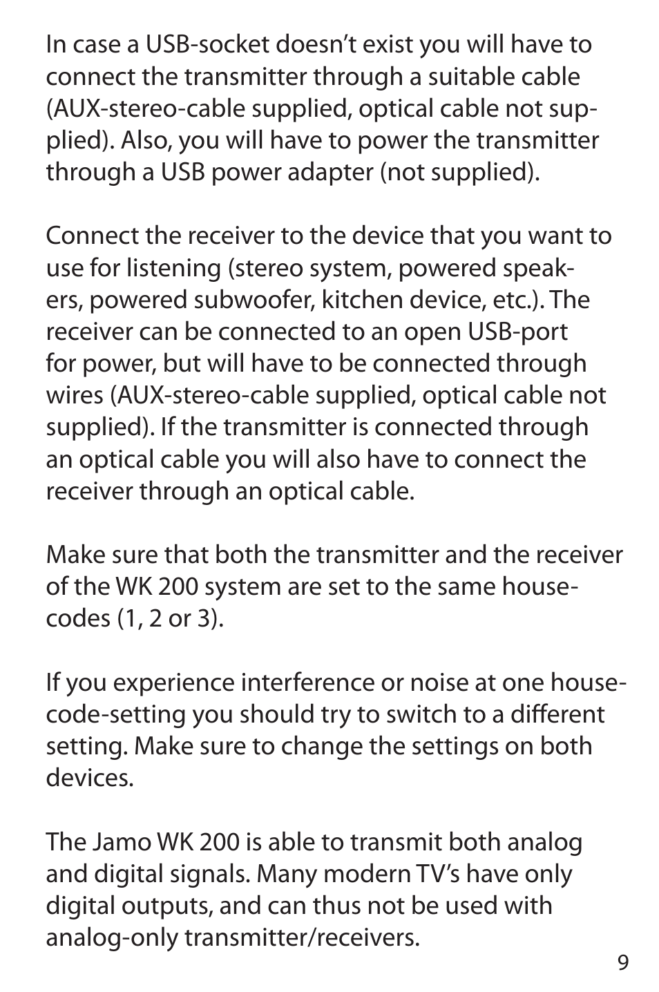 JAMO WK 200 User Manual | Page 9 / 72