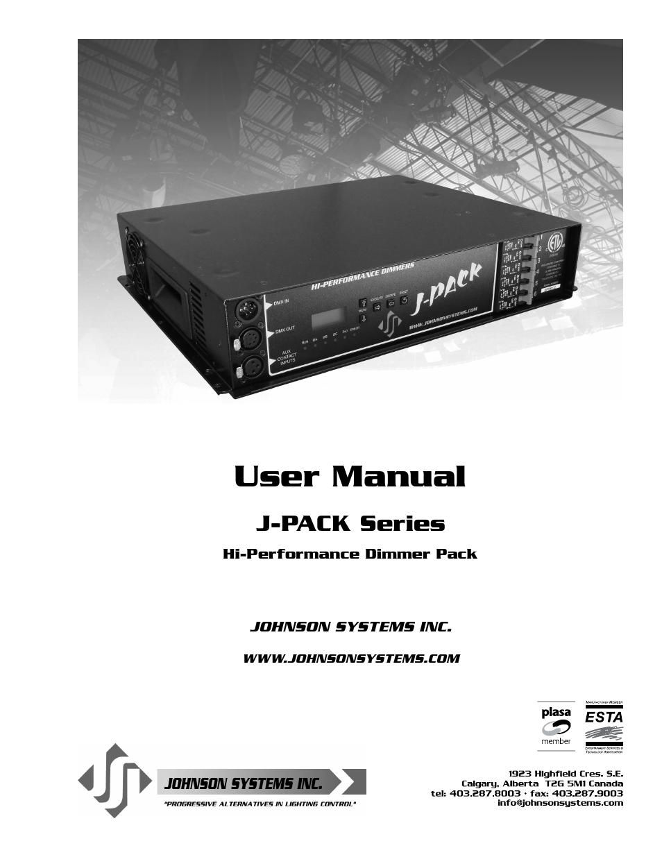 Johnson Systems J-PACK Series Dimmers User Manual | 32 pages