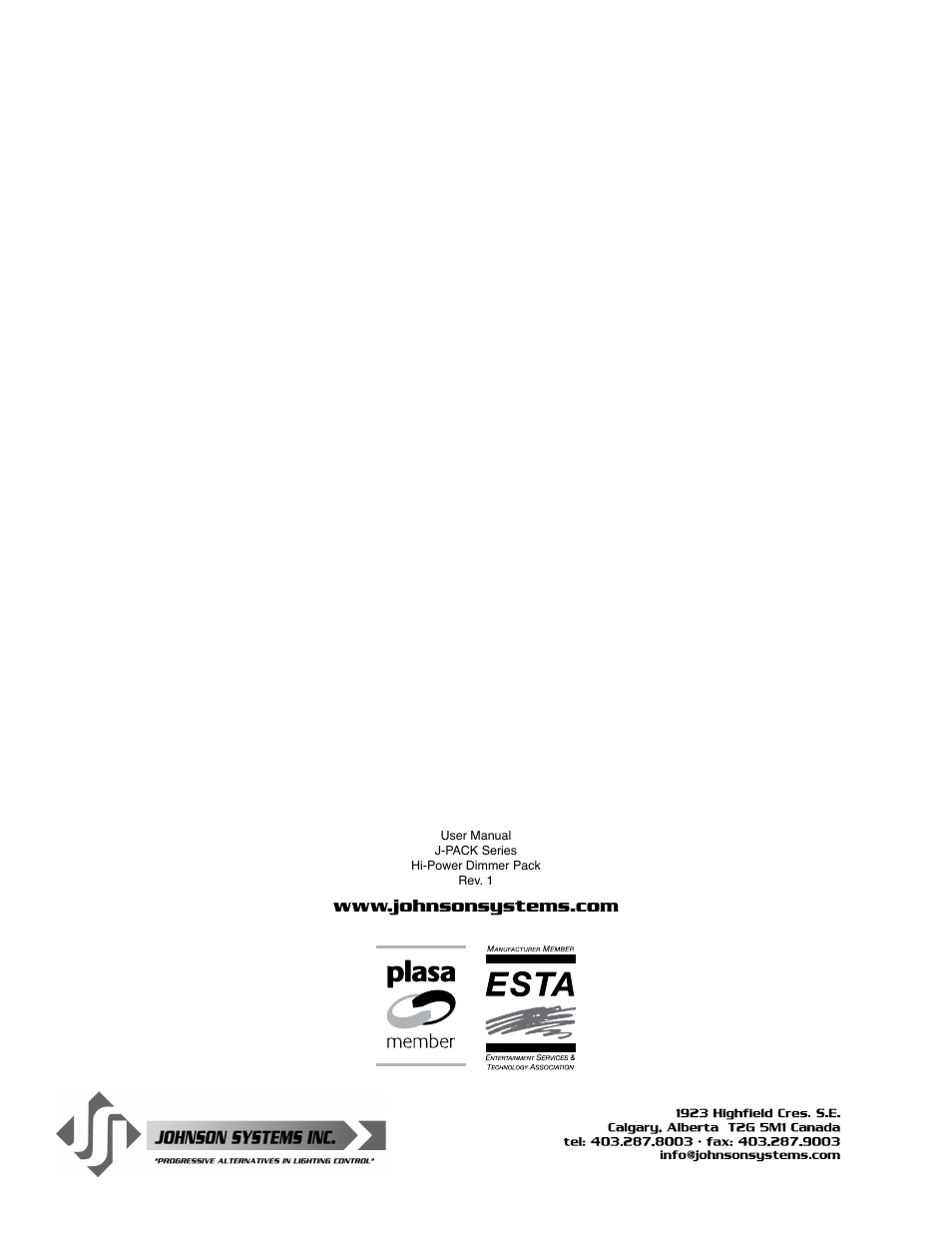 Johnson Systems J-PACK Series Dimmers User Manual | Page 32 / 32