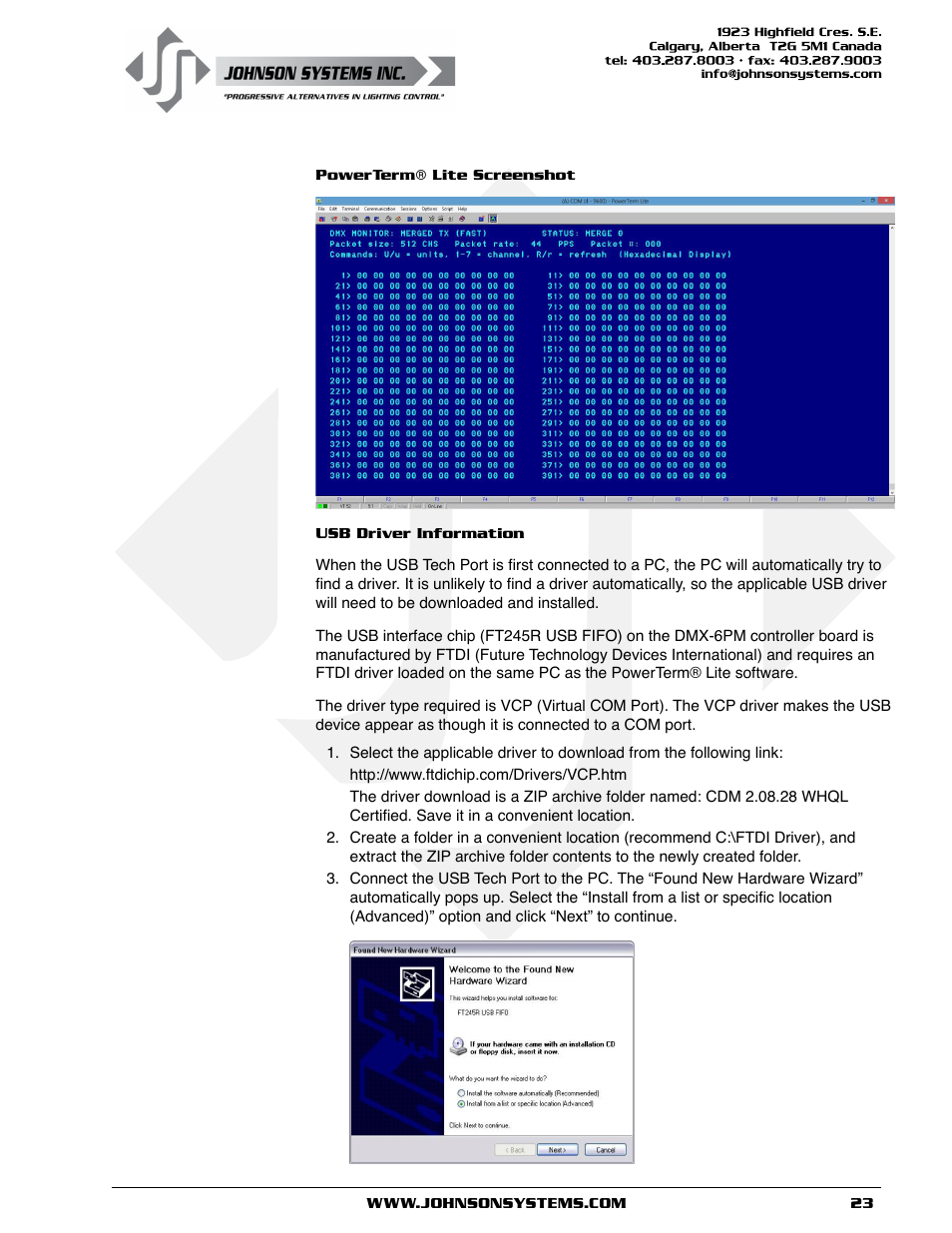 Johnson Systems DMX 6-PORT MERGER User Manual | Page 23 / 26
