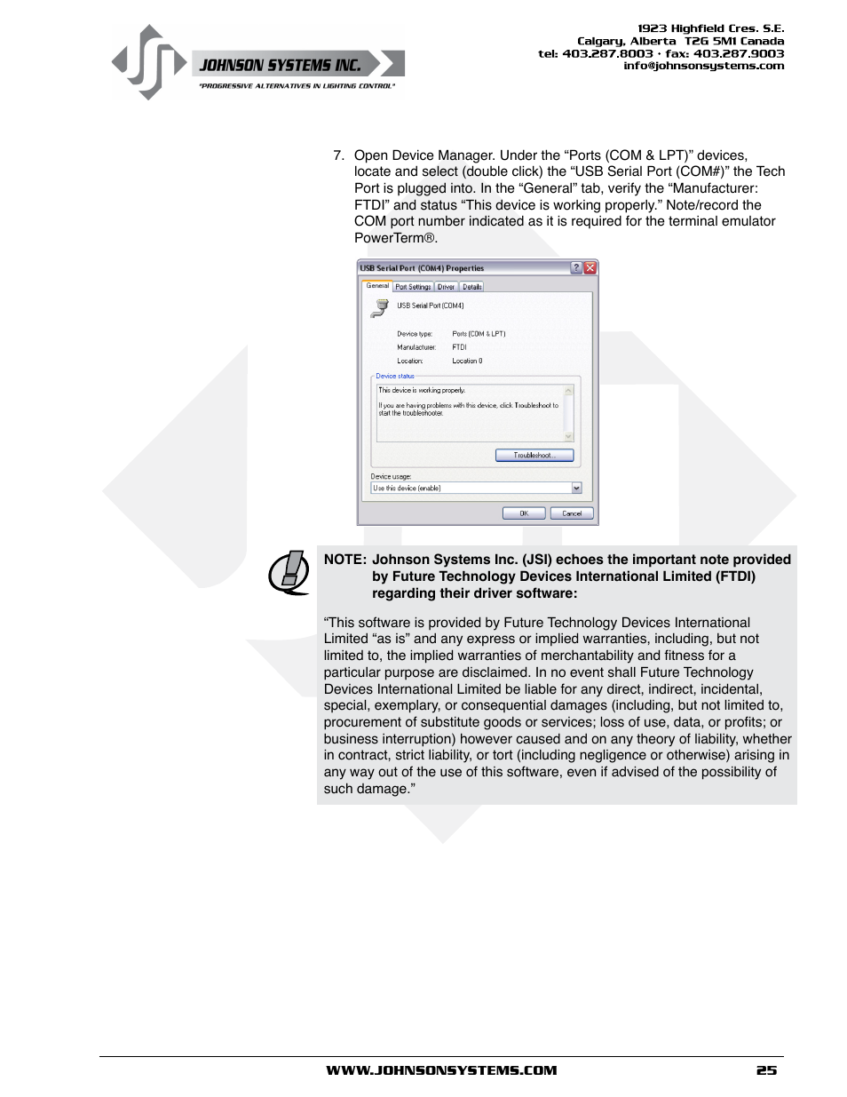 Johnson Systems DMX 6-PORT MERGER User Manual | Page 25 / 26