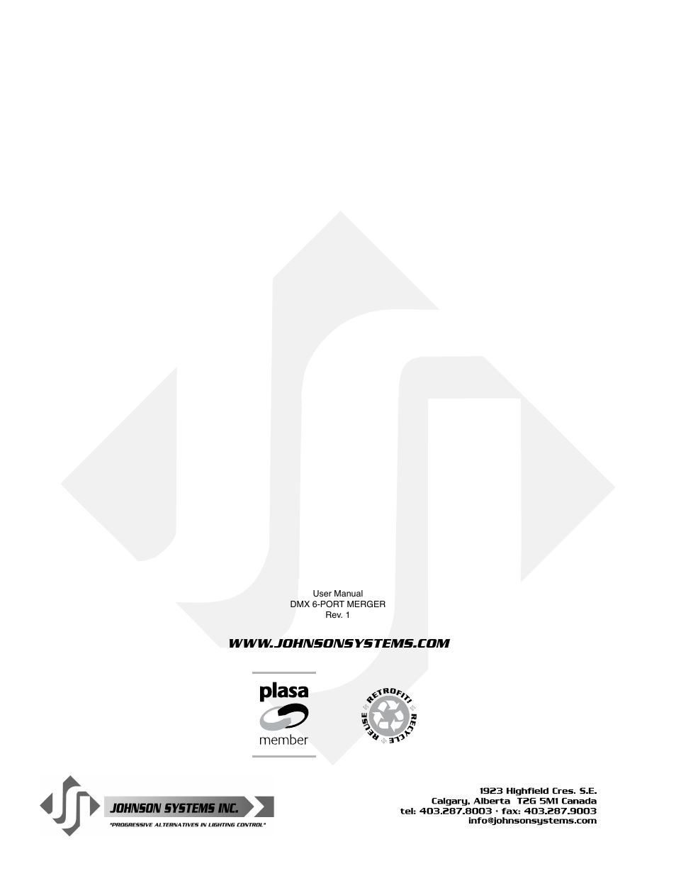 Johnson Systems DMX 6-PORT MERGER User Manual | Page 26 / 26