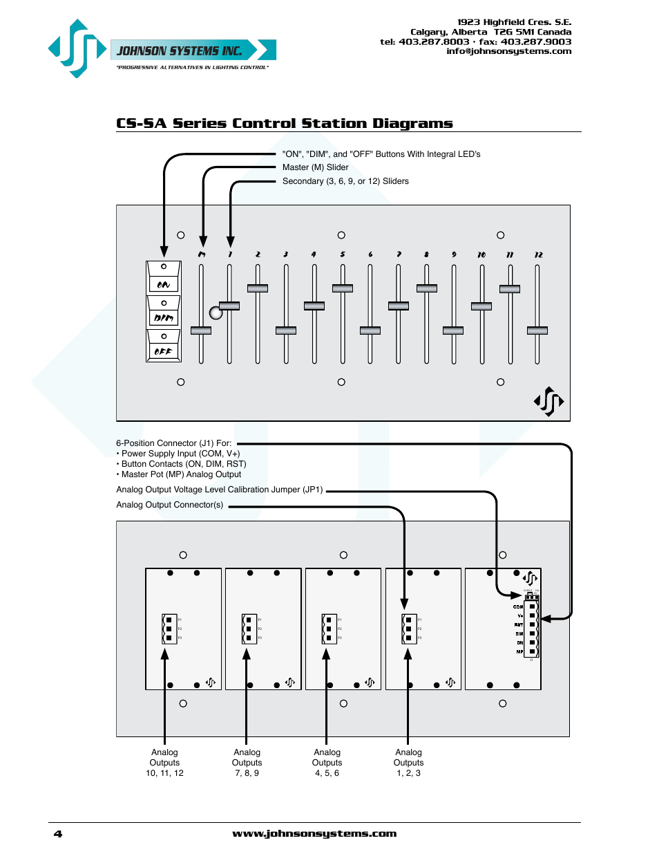 Cs-sa series control station diagrams | Johnson Systems CS-SA Series Time Fade Stations User Manual | Page 4 / 12