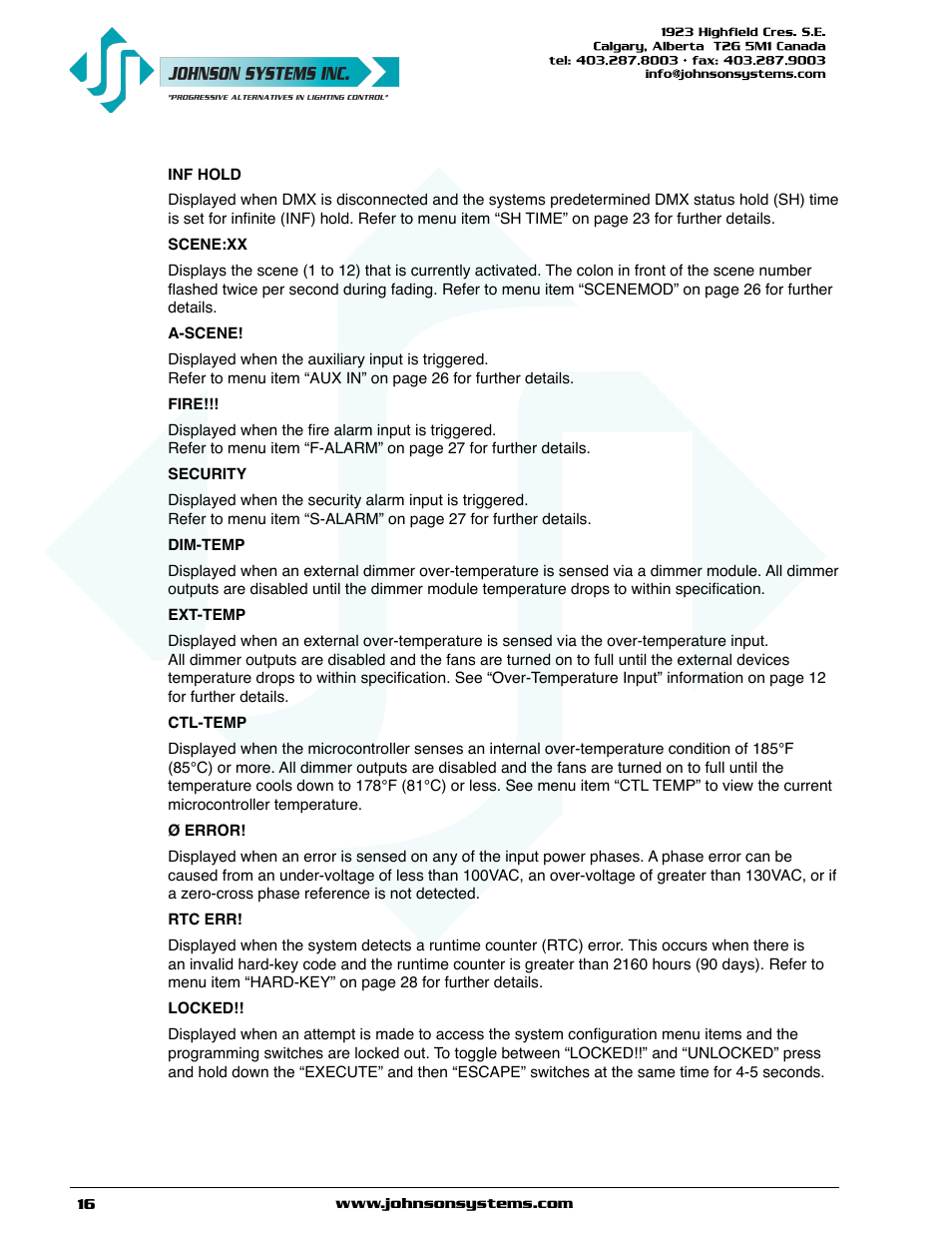 Johnson Systems EDI-120 Control Retrofit User Manual | Page 16 / 36