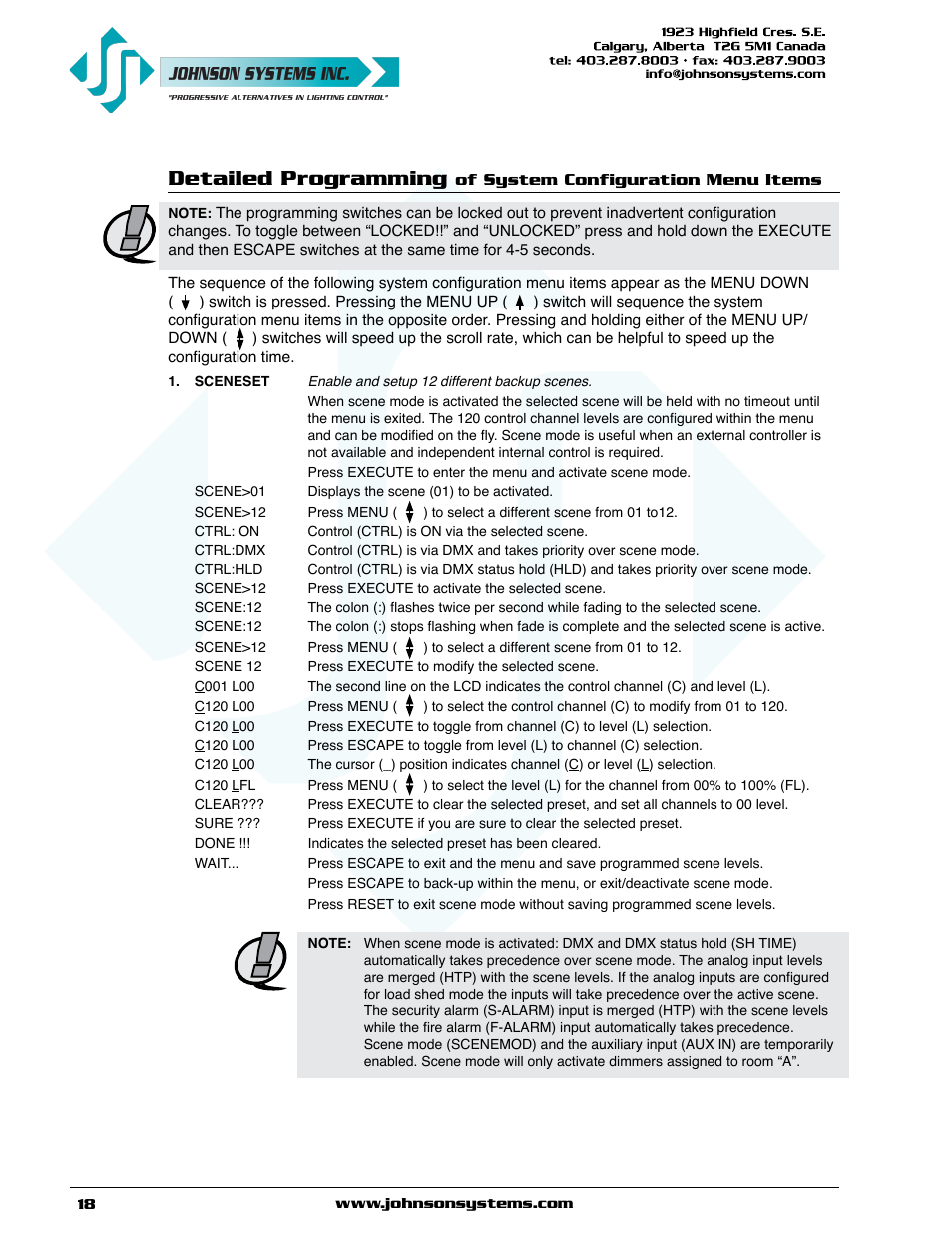 Detailed programming | Johnson Systems EDI-120 Control Retrofit User Manual | Page 18 / 36