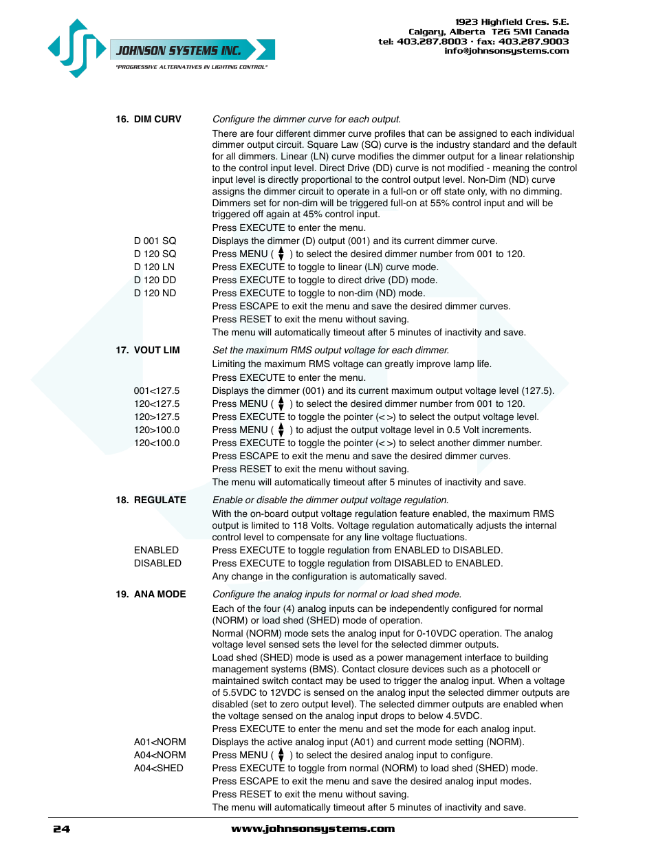 Johnson Systems EDI-120 Control Retrofit User Manual | Page 24 / 36
