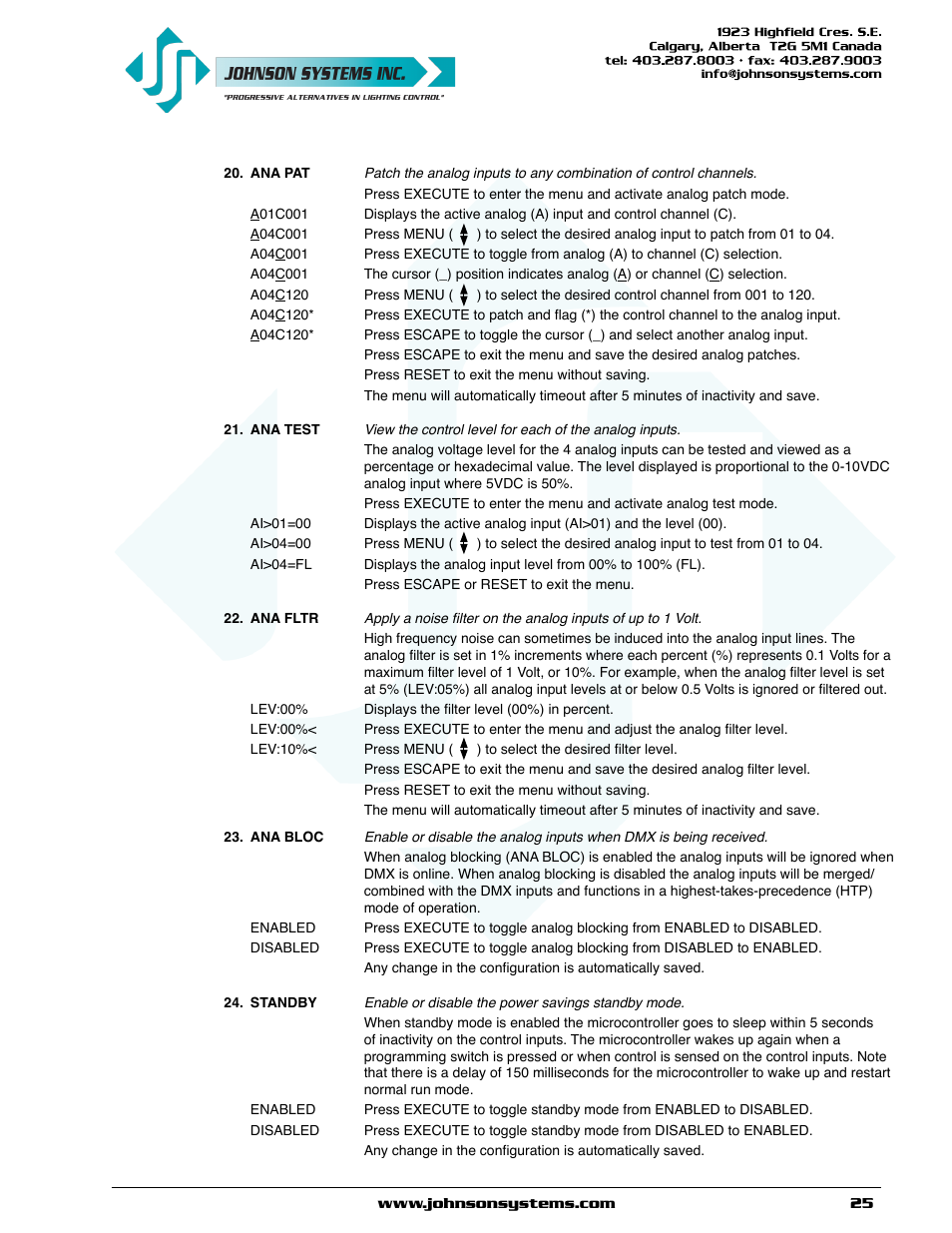 Johnson Systems EDI-120 Control Retrofit User Manual | Page 25 / 36