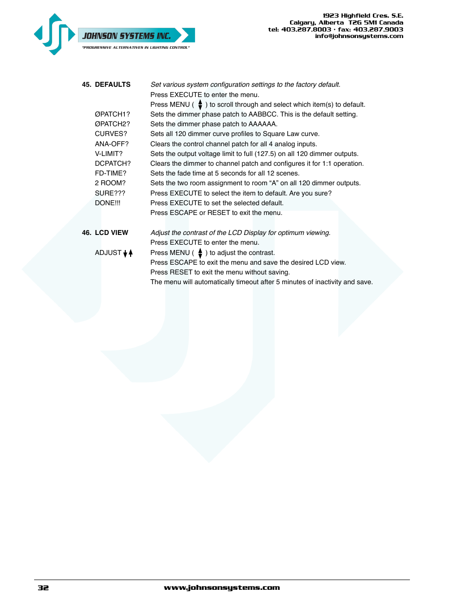 Johnson Systems EDI-120 Control Retrofit User Manual | Page 32 / 36